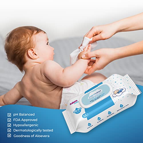 Adore Baby Water Wipes - 99.9% Paani Wipes for Baby, PH Balanced, Unscented & Skin Friendly With Sensitive Skin - 72 Count, Water Wipes, Pack Of 2 - Image 2