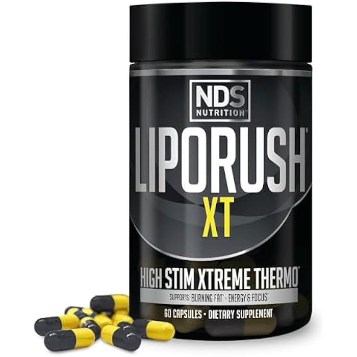 LIPORUSH NDS Nutrition XT - Super Concentrated Thermogenic with L-Carnitine & Teacrine for Shredding Fat - Supports Maximum Energy, Focus, Calorie Burning, Diuretic, Appetite Control (60 Capsules) - Image 1