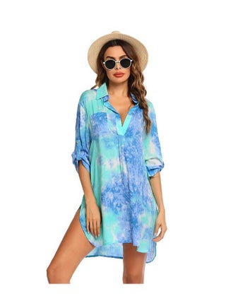 Women's Swimsuit Beach Cover Up Shirt Bikini Beachwear Bathing Suit Beach Dress Sky Blue - pzsku/Z45A180A2A73ACBB3C7FDZ/45/_/1681981095/5e343fd1-d185-4bc7-a9e8-a8cb57a70784