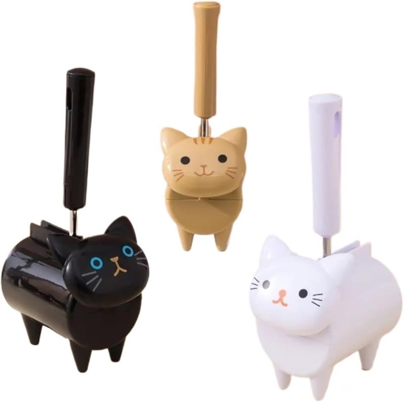 Snacko Pet Hair Remover Roller - Cute Cat-Shaped Lint Brush for Clothes, Sofa & Fabric - Sticky Adhesive Fur Removal Tool with Handle(3pcs) - Image 1