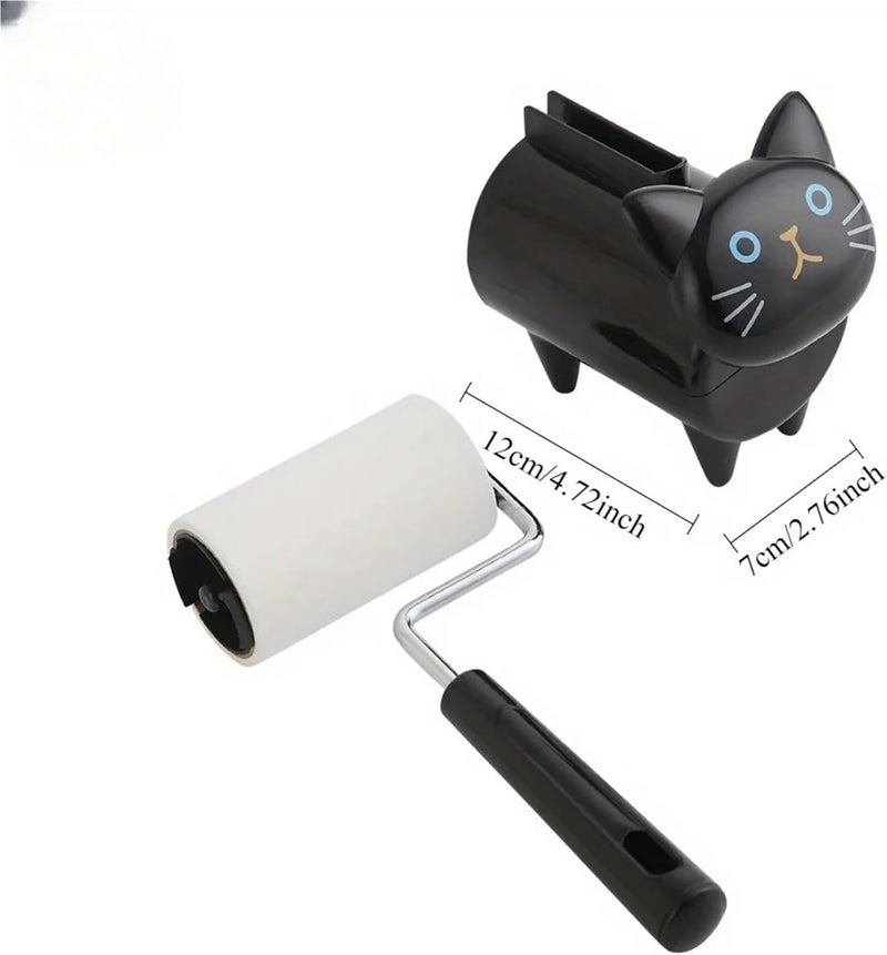 Snacko Pet Hair Remover Roller - Cute Cat-Shaped Lint Brush for Clothes, Sofa & Fabric - Sticky Adhesive Fur Removal Tool with Handle(3pcs) - Image 4