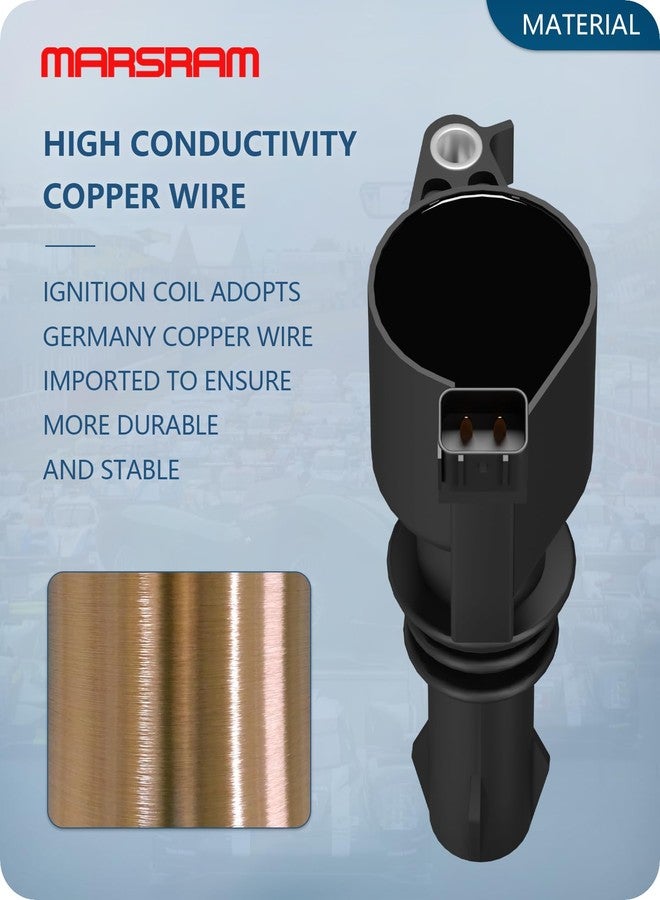 Marsram مجموعة ملفات إشعال Marsram FD508 وشمعات إشعال إيريديوم، مناسبة لسيارات فورد إكسبيديشن F150 F250 F350 F450 F550 سوبر ديوتي موديلات 2005-2008 بمحركات V8 وV10 سعة 5.4 لتر و6.8 لتر، ولينكولن نافيجيتور مارك 5.4 لتر (DG511 SP515). 8 مجموعات - Image 5