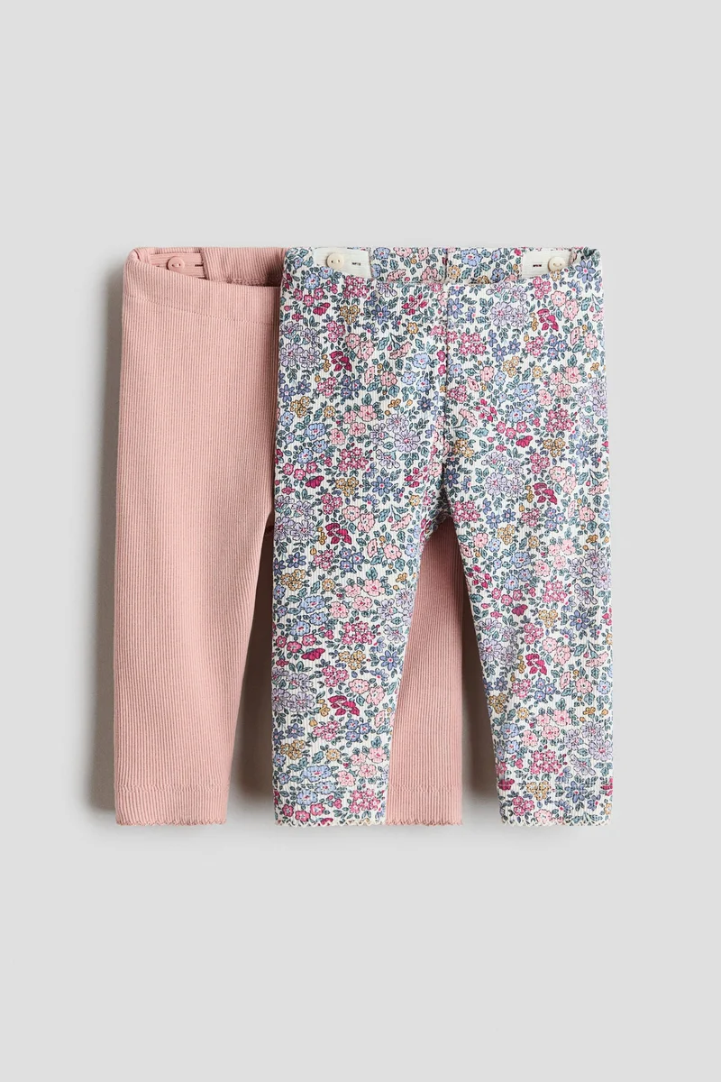 اتش اند ام لغينغز من القطن المرن - عبوة من قطعتين