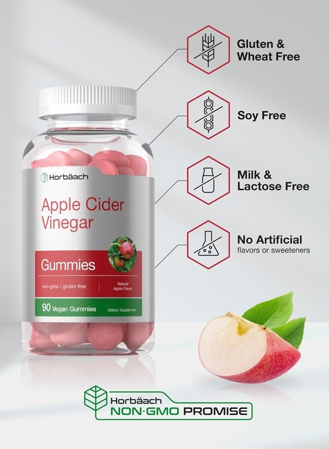 Horbaach Vegan Apple Cider Vinegar Gummies | 90 Count | ACV Supplement | Apple Flavor | Non-GMO, Gluten Free Gummies for Adults - Image 5