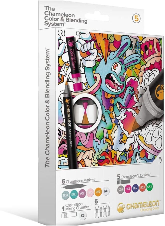 Color & Blending System 6 Marker Pen + 6 Color Tops Set 5