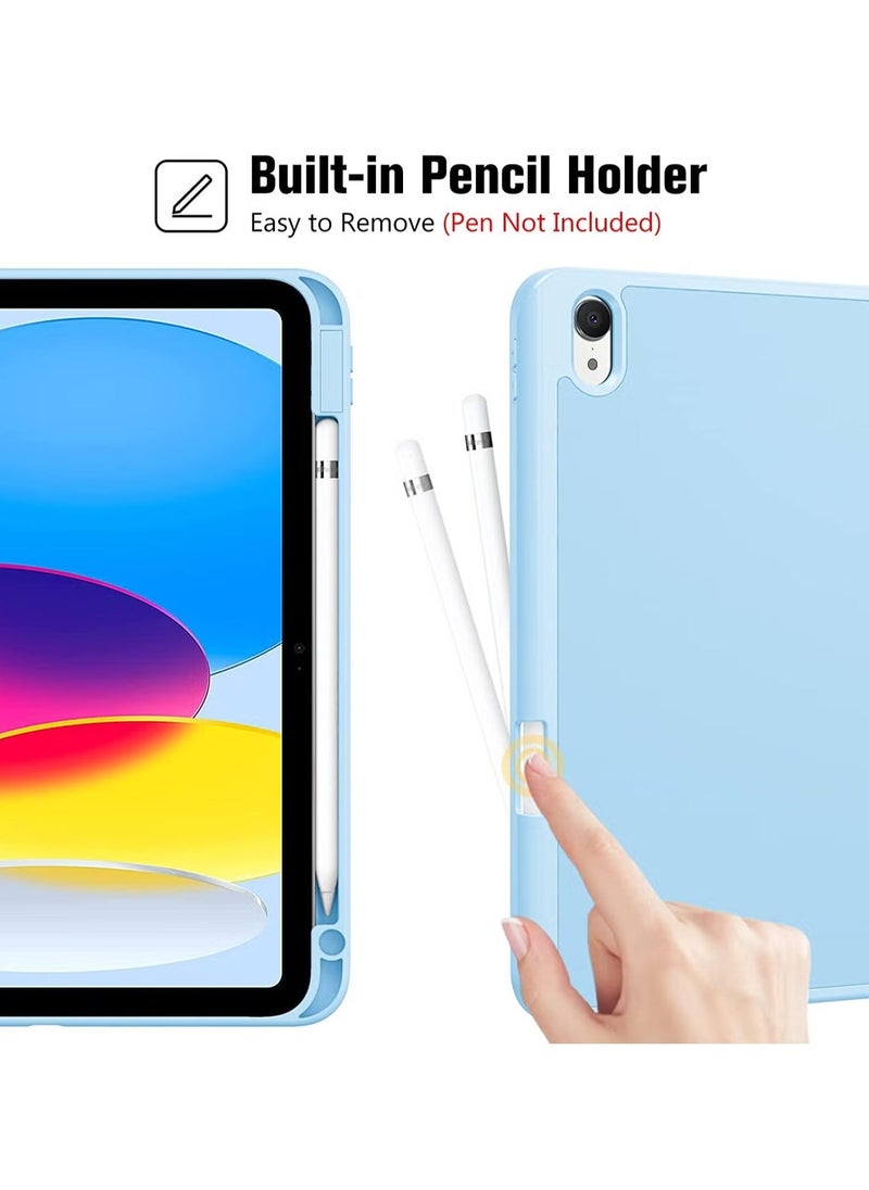 TIGER Case for iPad 10th Generation 10.9 Inch (2022 Model) – Slim Stand Hard Back Shell Cover with Auto Wake/Sleep Function, Durable Protection, Lightweight, and Stylish – Precise Cutouts for Easy Access to Ports, Buttons & Camera – Perfect Fit for iPad 10.9” 10th Gen (Blue) - Image 2