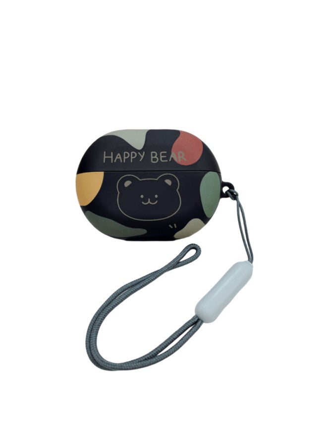 Loquat For HuaweiFreebuds Pro3/2 Wireless Bluetooth Headset Cartoon Creative Se3/4i/5i/Pro Soft-Color:Soft Shell + Lanyard-gray Bear Head-Model:For HuaweiFreebuds 5i (protective Sleeve) - Image 1