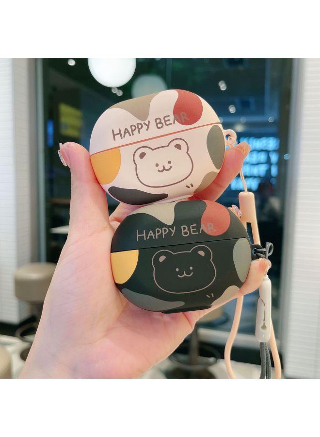 Loquat For HuaweiFreebuds Pro3/2 Wireless Bluetooth Headset Cartoon Creative Se3/4i/5i/Pro Soft-Color:Soft Shell + Lanyard-gray Bear Head-Model:For HuaweiFreebuds 5i (protective Sleeve) - Image 4