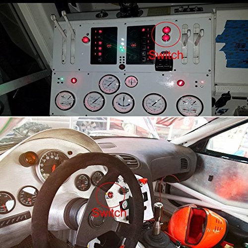 Jtron زر بدء تشغيل المحرك Jtron® سيارة DC 12v 50a زر بدء تشغيل المحرك ضوء مفتاح دفع بدء تشغيل الإشعال لسباق الرياضة (تشغيل)-مفتاح لحظي (أحمر) - Image 4