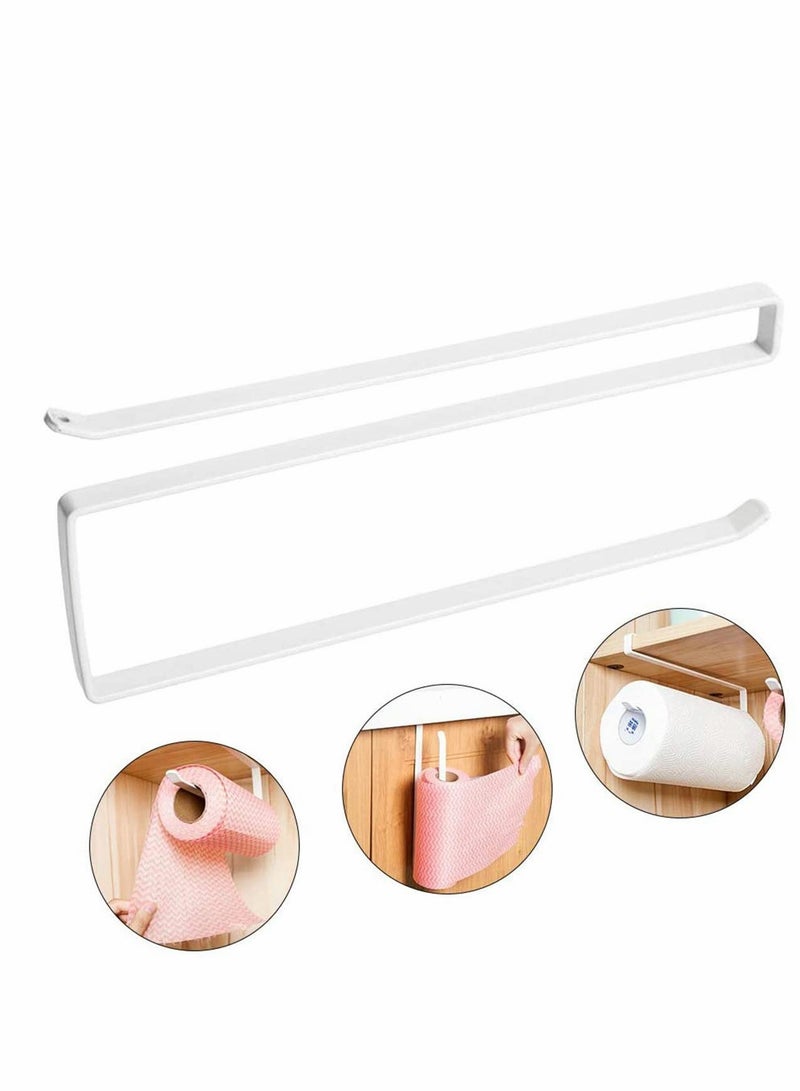 Excefore Kitchen PaPer Roll Holder Trivets Towel Rack Cabinet Napkins Storage Rack Holder Kitchen Roll Holder Dispenser Under Cabinet Roll Paper Towel Holder Storage Rack Shelf  - Image 2