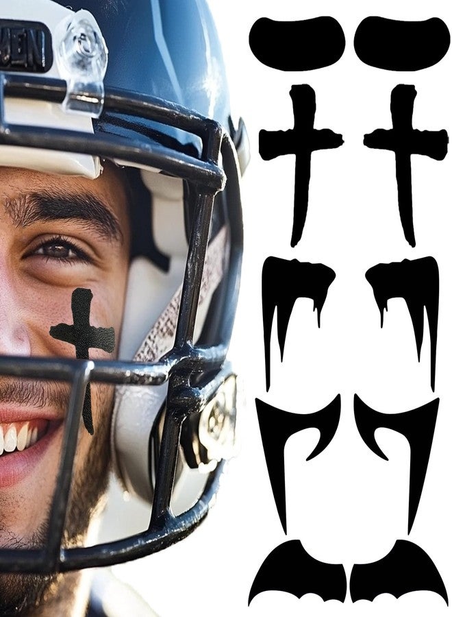 LILITURF 60 Pairs Eye Black Temporary Tattoos, Sports Face Eye black Temporary Tattoos for Baseball Football Softball Themed Party Birthday Party Supplies (Mixed2) - Image 1