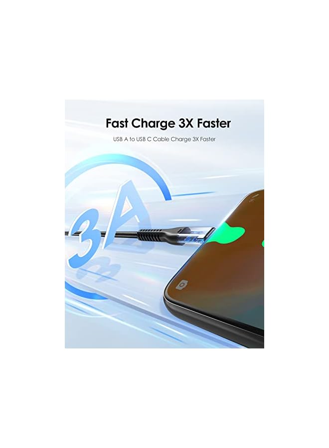 Lention كابل نوع C 9V/3A للشحن السريع (عبوة 2 - 3.3 قدم + 3.3 قدم)، كابل شاحن LENTION USB A إلى USB C بقوة 27W متوافق مع سامسونج جالاكسي S10 S10E S9 S8 بلس نوت 10 9 8، موتو Z، LG G8/G7، المزيد (رمادي) - Image 4