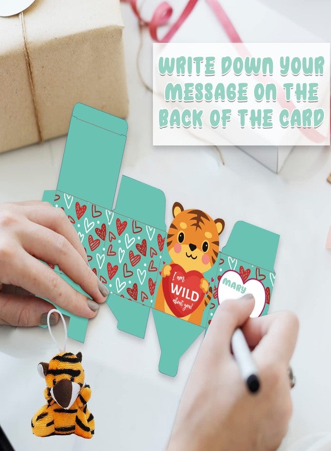 ATFUNSHOP Valentines Day Gifts Box for Kids with Animal Plush Toys 30 Pack Valentines Mini Keychains and Gift Card in Bulk Exchange for Toddlers Girls Boys School Class Classroom Party Favors - Image 4