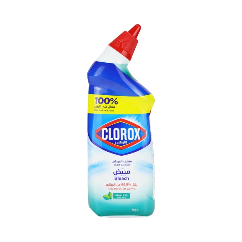 Clorox منظف مرحاض كلوركس مبيض برائحة منعشة مطهر فعال ضد البقع - 709 مل - Image 1