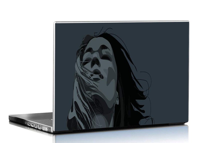 Laptop Skin Abstract Girl Portrait HD Quality 15.6 Inches Multi Colour (8067, Front)