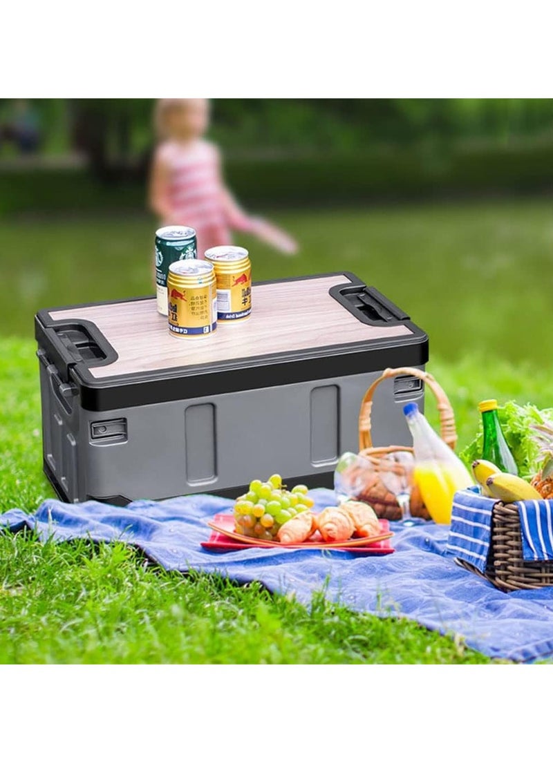 Generic Outdoor Camping Folding Storage Box Collapsible Storage Box 35L, Crates Plastic Storage Box Container Stackable Folding Utility Crates, Cooler Box, Storage Case  - Image 2