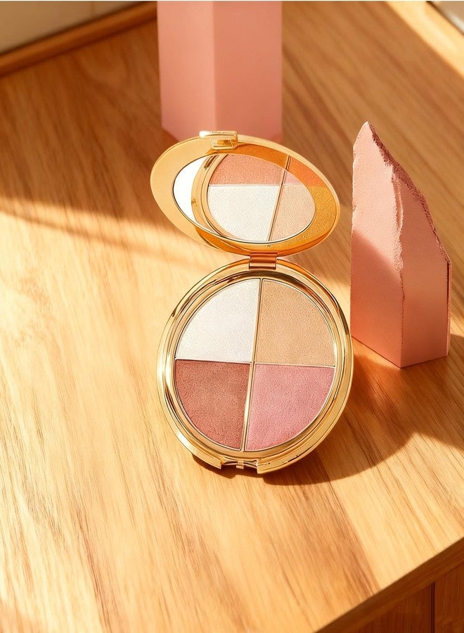 TRTYEF Eye & Cheek Palette - 4-in-1 Highlighter and Blush Palette, Travel-Friendly Compact Makeup Palette for Glow, Long-Lasting Blendable Shades - Image 2