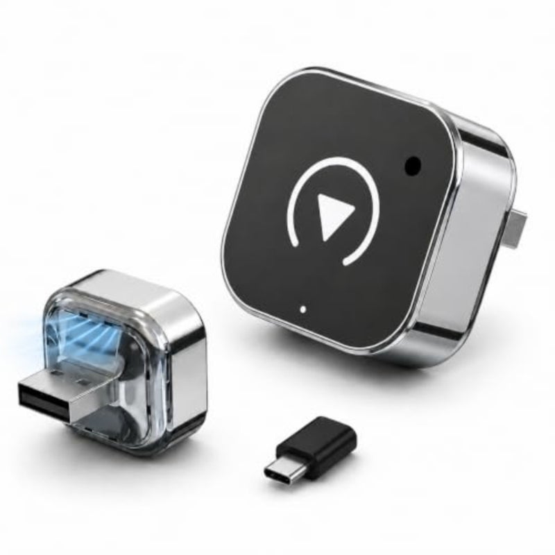 محول CarPlay اللاسلكي، 2 في 1 سلكي إلى CarPlay اللاسلكي وAndroid Auto، التوصيل والتشغيل، إعادة الاتصال التلقائي السريع، دونجل صغير مع محول USB-A إلى USB-C - Image 1