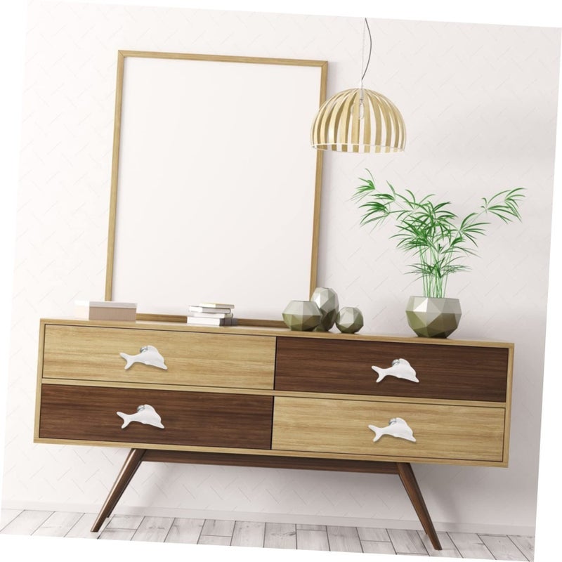 2Pcs White Ceramic Dolphin Cabinet Handles Drawer Pulls For Kitchen Bathroom - Image 5