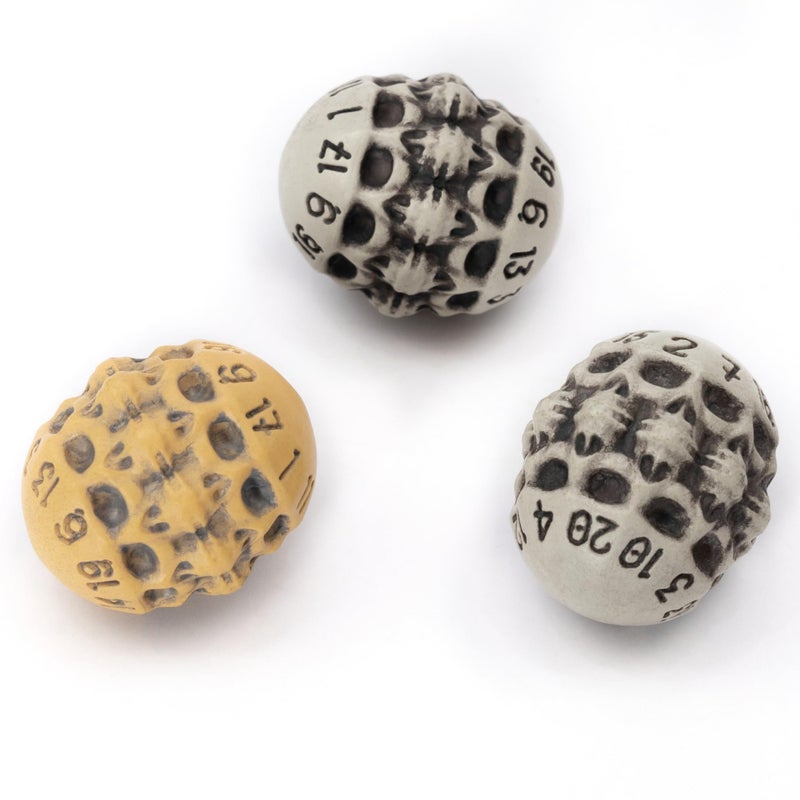 lynx D20 Dice Set - Set of Three 20 Sided Dice - Skull & Bone Themed RPG Dice. Cool & Unique Gift for Dungeons & Dragons (DND)  Warhammer  D&D  Pathfinder  D and D. (Mixed) - Image 1