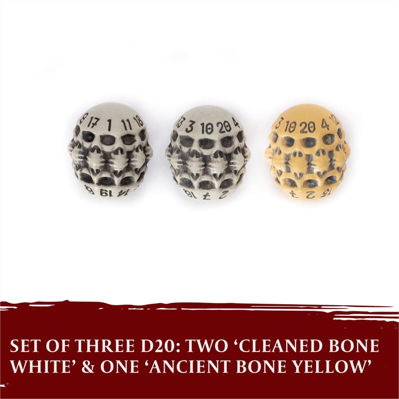 lynx D20 Dice Set - Set of Three 20 Sided Dice - Skull & Bone Themed RPG Dice. Cool & Unique Gift for Dungeons & Dragons (DND)  Warhammer  D&D  Pathfinder  D and D. (Mixed) - Image 3