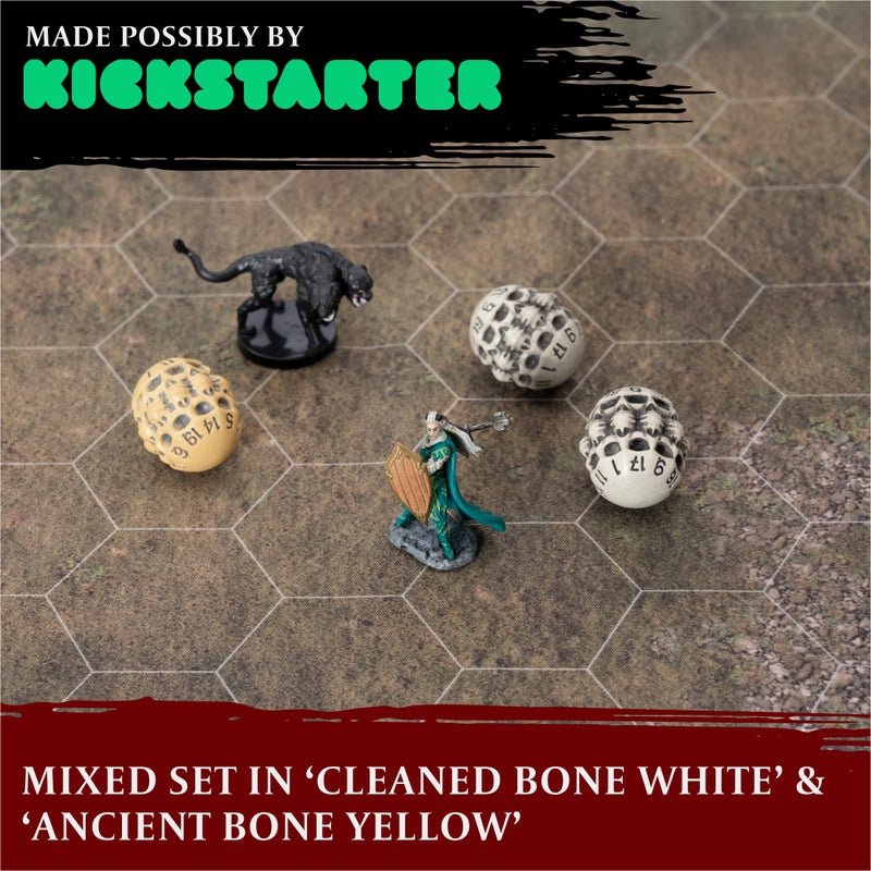 lynx D20 Dice Set - Set of Three 20 Sided Dice - Skull & Bone Themed RPG Dice. Cool & Unique Gift for Dungeons & Dragons (DND)  Warhammer  D&D  Pathfinder  D and D. (Mixed) - Image 2