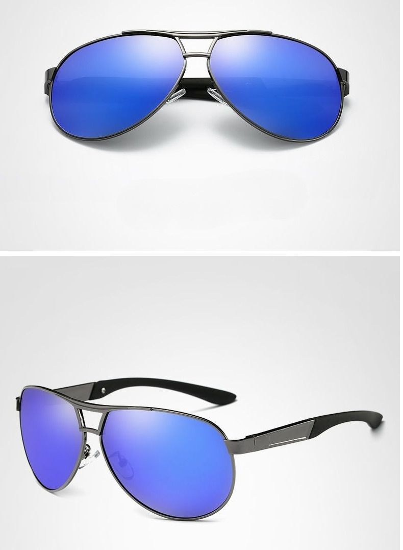 HDCRAFTER Men's Full Frame Polarized UV400 Pilot Frame Sunglasses  - Image 3