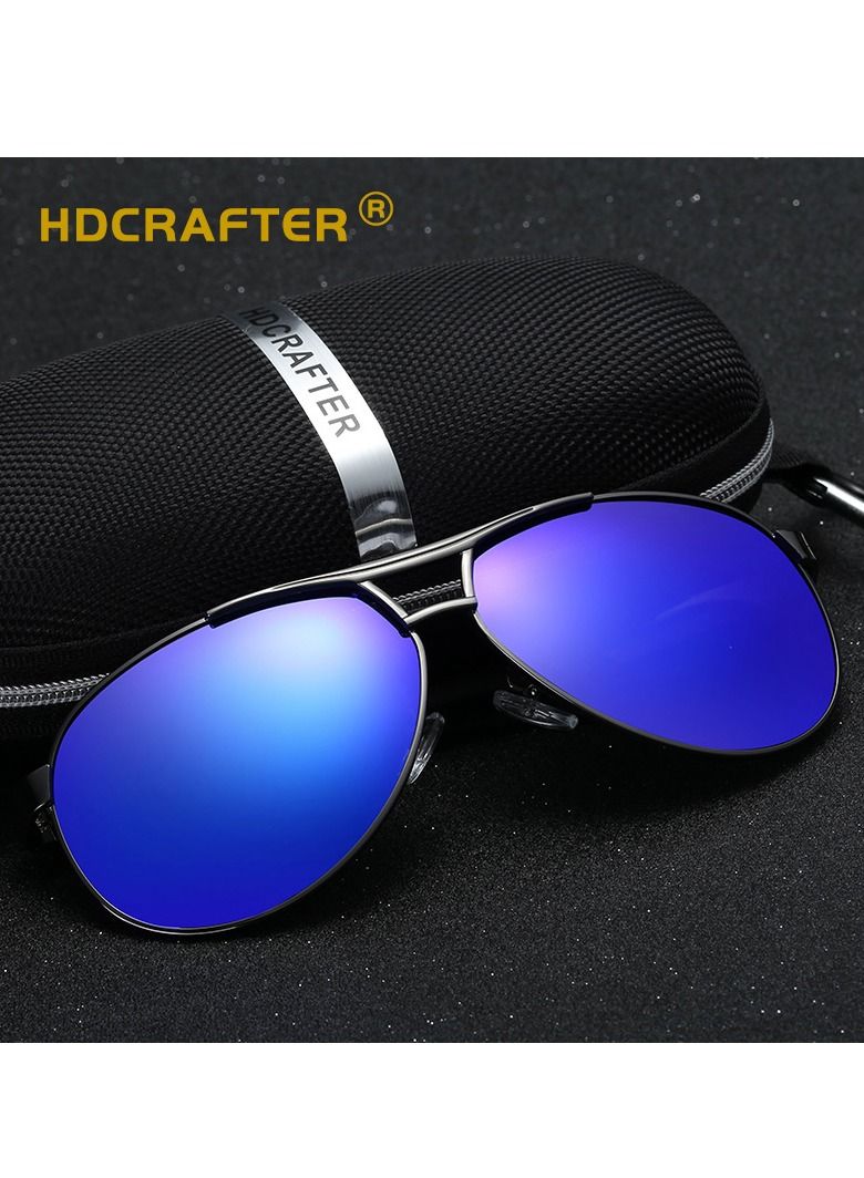 HDCRAFTER Men's Full Frame Polarized UV400 Pilot Frame Sunglasses  - Image 4