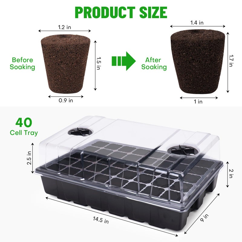 LAPOND 40 Pcs Seed Starter Plugs with Tray, Replacement Grow Sponges Plant Plugs, Great for Soil, Tray or Planting Pods, Promotes Herbs, Vegetables and Flowers Growth - Image 2