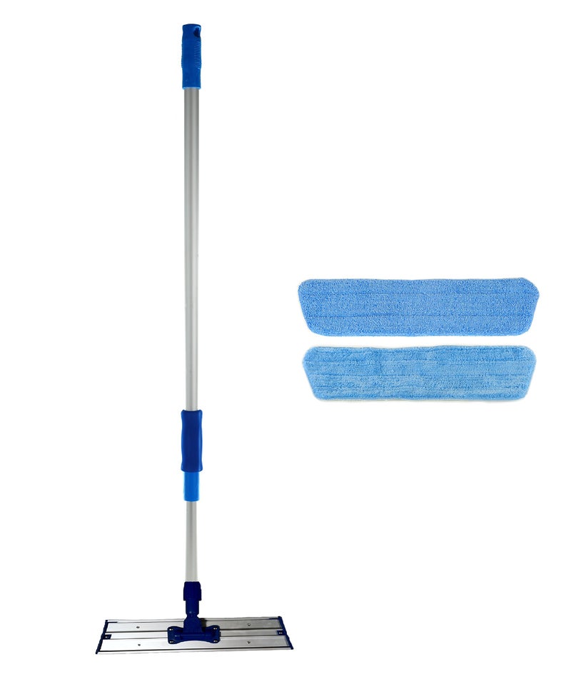 Real Clean 16 inch Commercial Professional Microfiber Mop Kit with Two Microfiber Mop Pads for All Surfaces - Image 1