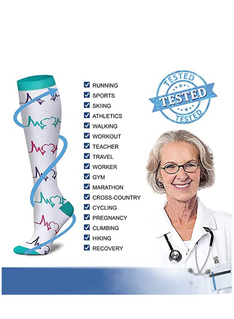 KASTWAVE Compression Socks for Women Men Circulation 15-20 mmHg Best Support for Athletic Running Cycling Nurses Travel (8 Pairs) - Image 2