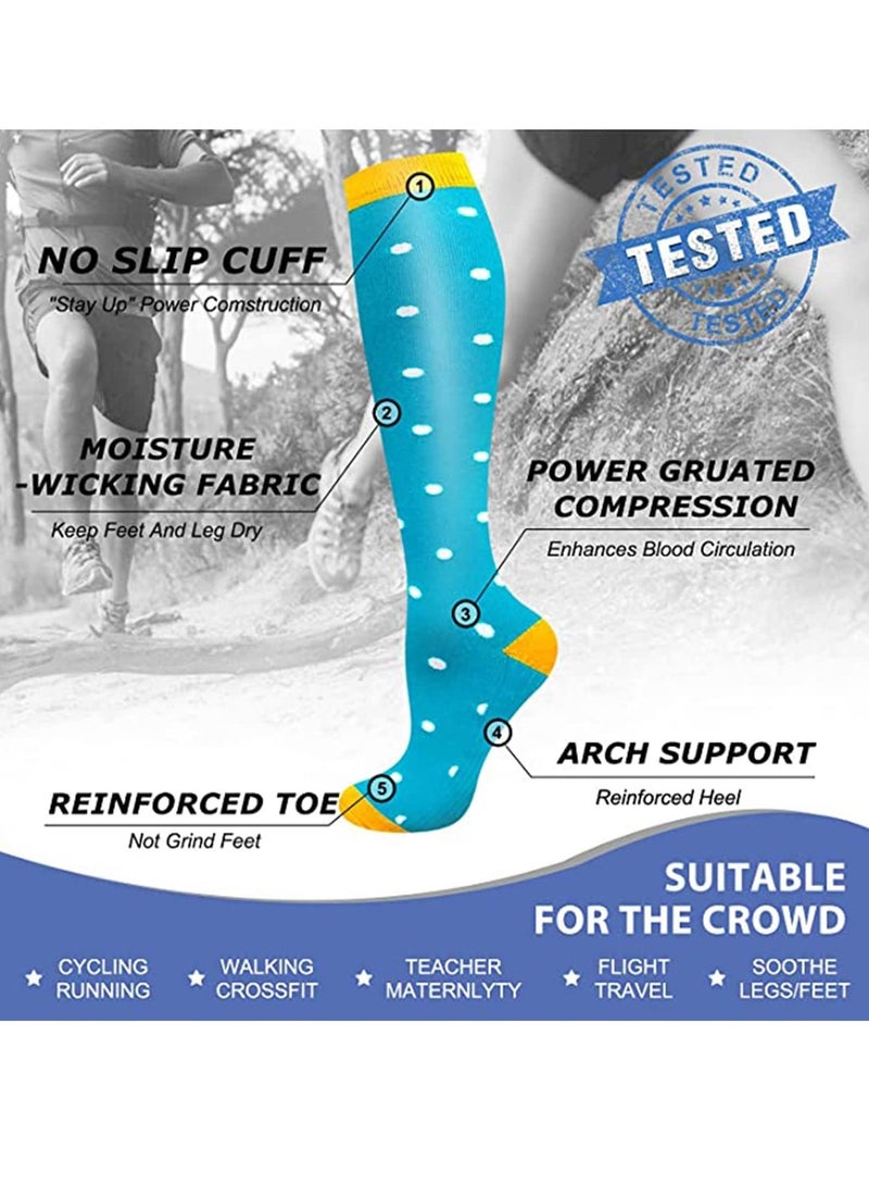 KASTWAVE Compression Socks for Women Men Circulation 15-20 mmHg Best Support for Athletic Running Cycling Nurses Travel (8 Pairs) - Image 4