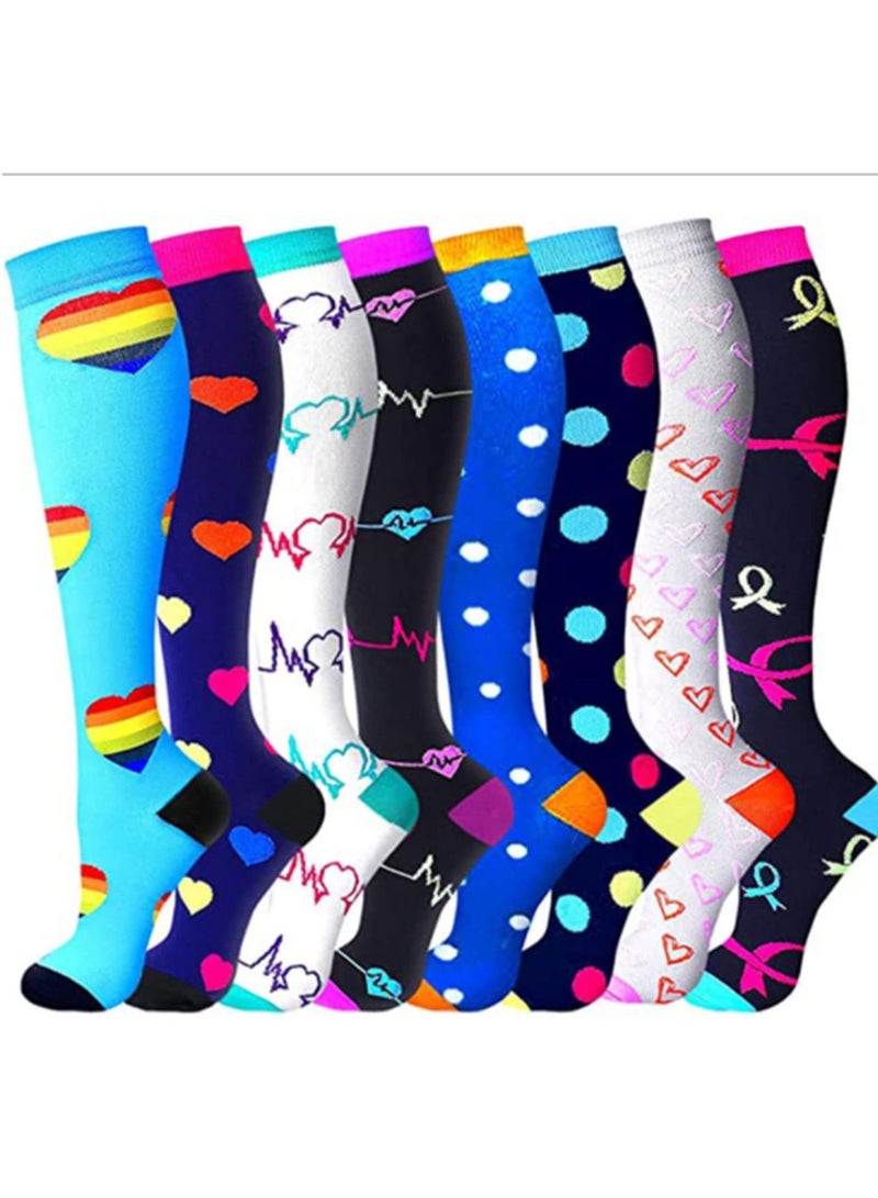 KASTWAVE Compression Socks for Women Men Circulation 15-20 mmHg Best Support for Athletic Running Cycling Nurses Travel (8 Pairs) - Image 1