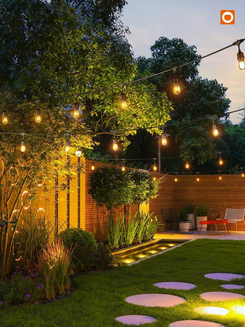 Outdoor String Lights 10M with 20 G45 LED Bulbs – IP65 Waterproof Decorative Festoon Lighting - Image 2