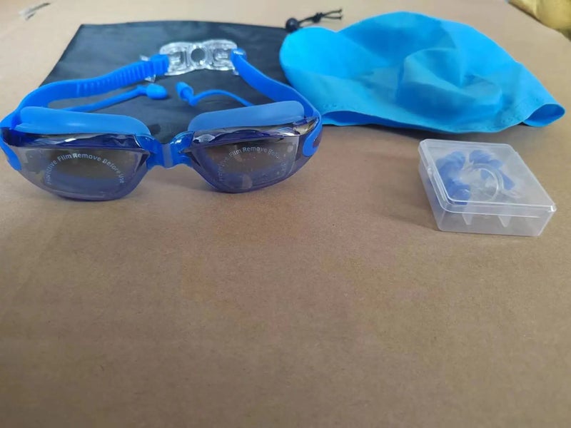 Bluejw Unisex Waterproof Anti-Fog Swimming Goggles with  Earplug Optimal Ear Protection Swimming Cap New Design - Image 1