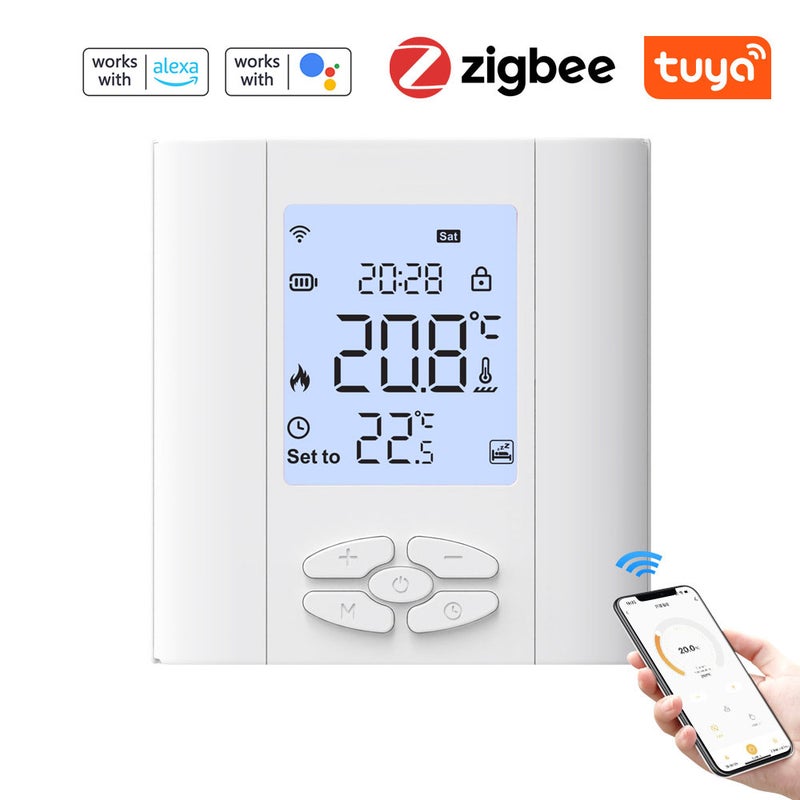 تحكم الحرارة الذكي باستخدام توجا زيغبي (Tuya ZigBee) - التحكم عن بعد عبر تطبيق الهاتف المحمول مع برمجة أسبوعية ووظيفة استعادة إعدادات المصنع - Image 1
