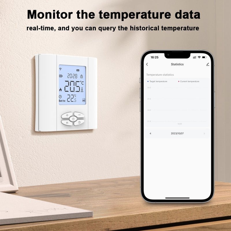 تحكم الحرارة الذكي باستخدام توجا زيغبي (Tuya ZigBee) - التحكم عن بعد عبر تطبيق الهاتف المحمول مع برمجة أسبوعية ووظيفة استعادة إعدادات المصنع - Image 2