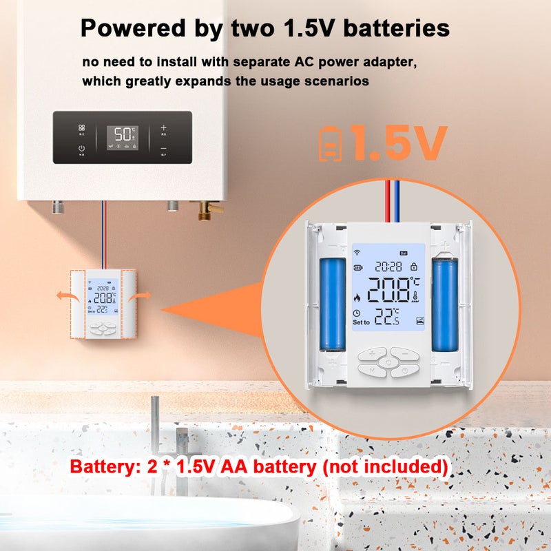 تحكم الحرارة الذكي باستخدام توجا زيغبي (Tuya ZigBee) - التحكم عن بعد عبر تطبيق الهاتف المحمول مع برمجة أسبوعية ووظيفة استعادة إعدادات المصنع - Image 4