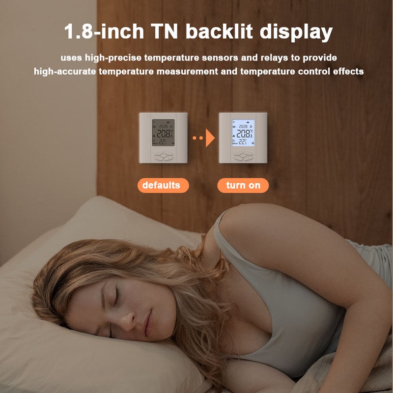 تحكم الحرارة الذكي باستخدام توجا زيغبي (Tuya ZigBee) - التحكم عن بعد عبر تطبيق الهاتف المحمول مع برمجة أسبوعية ووظيفة استعادة إعدادات المصنع - Image 3