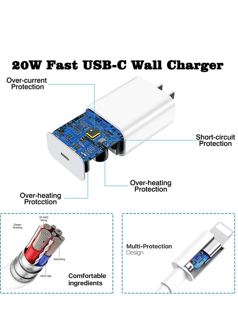 Beauenty USB C Charger for Apple Watch, 20W PD Fast Wall Charger Power Adapter with 2-in-1 iWatch Magnetic Charging Cable Compatible with Apple Watch Series 8/7/6/SE/5/4/3/2, iPhone 14/13/12/11/Pro/Max/Xs/XR/8 - Image 3