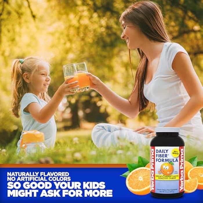 Yerba Prima Orange Daily Fiber Formula 1pound - Non-GMO, Gluten Free, Made in The USA, Delicious Natural Orange Flavor - Image 3