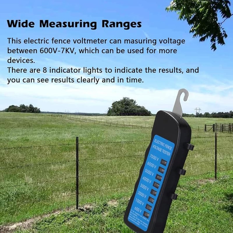 Electric Fence Tester Voltmeter 600V 7KV 8 Indicator Light No Battery Needed for Garden Livestock - Image 5