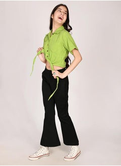 LILPICKS Tie-Up Buttoned Shirt and Palazzos Pants Set by Styli  - Image 4