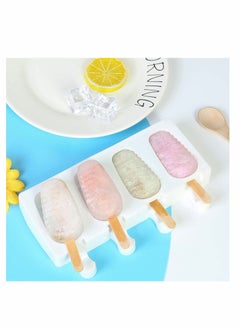 Y&D 2 Pack Popsicle Molds, 4 Cavities Homemade Ice Pop Molds Silicone for Kids, DIY with 50 Wooden Sticks  - Image 4