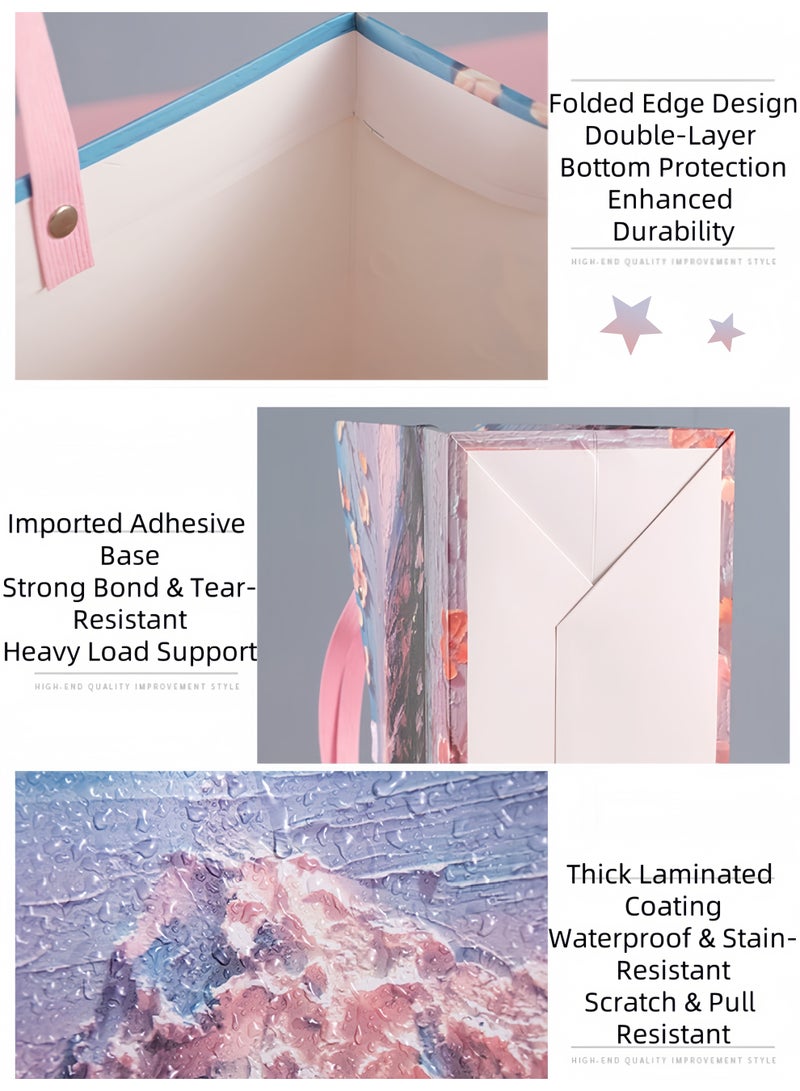 Harse Color Gift Bag with Handle, Oil Painting Gift Paper Bags Medium Size Small Gift Bags Birthday Craft Paper Gift Bags for Presents,Birthdays, Mother's Day,Weddings, Party - Image 5