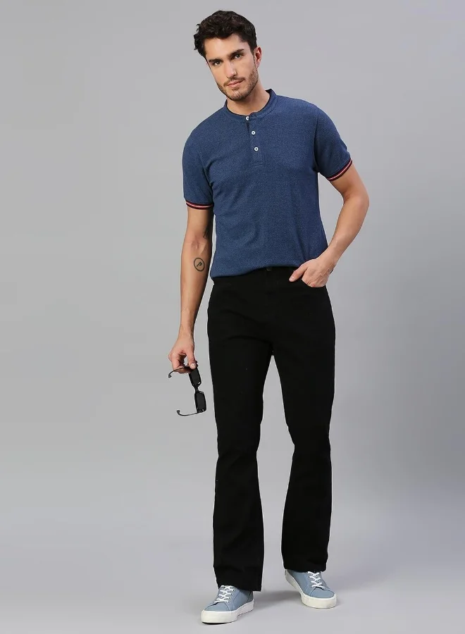 HIGH STAR Men Black Bootcut Stretchable Cotton Jeans