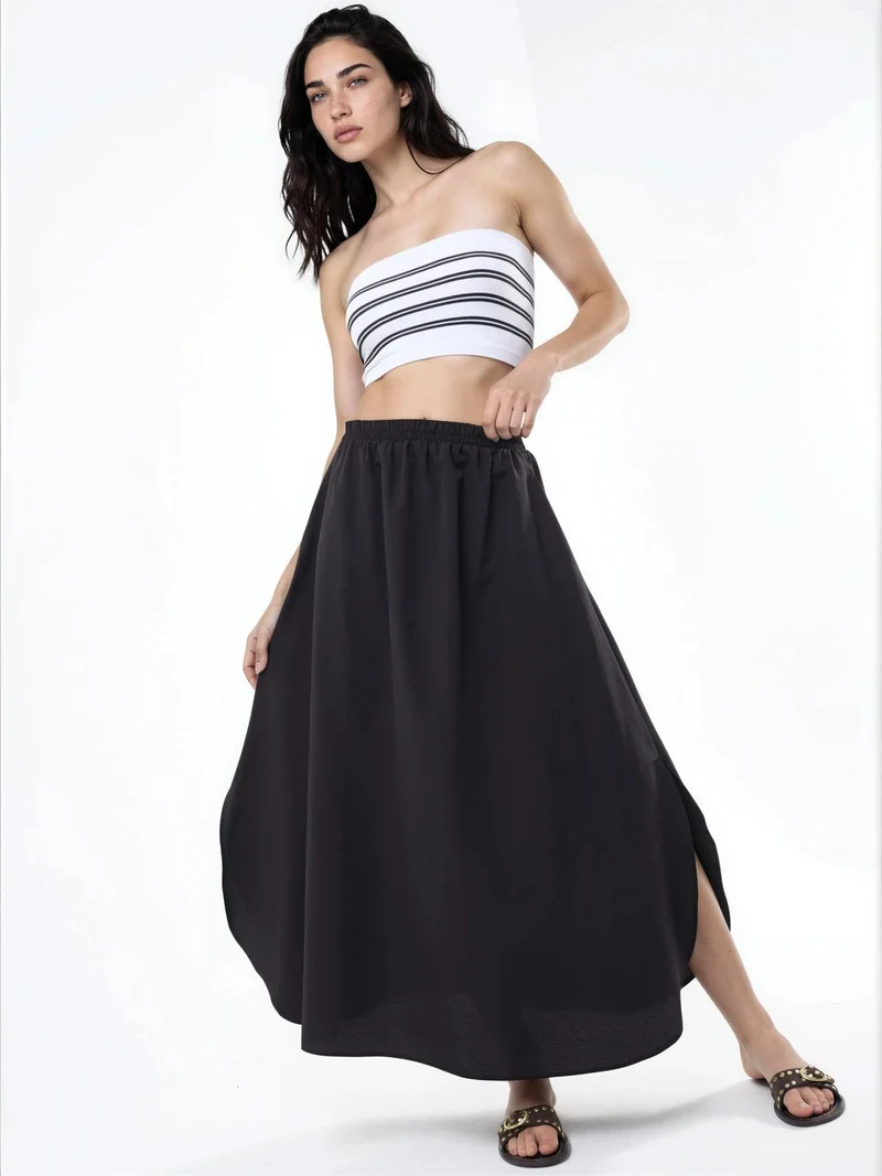 بوسيم BUSEM High Waist Midi A-Line Skirt