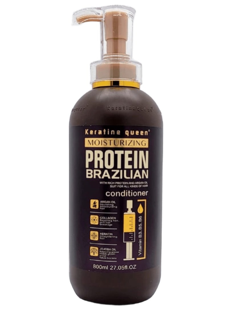 Keratine queen Moisturizing Protein Brazilian Conditoner 800ml - Image 4