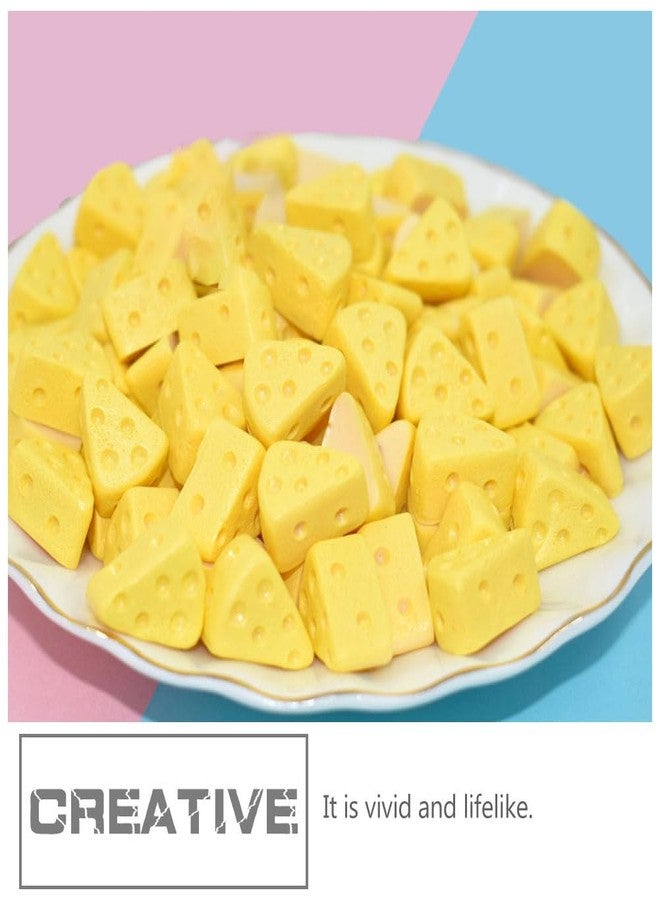 TOYANDONA 100 Pcs Miniature Kitchen Food Cheese, Artificial Cheese Models Simulation Triangle Cheesecake Food Figurines Mini Food DIY Decor Ornament for Dollhouse Decoration - Image 5