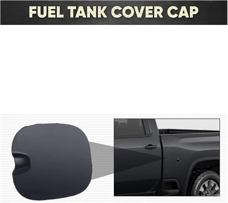 Black Fuel Tank Filler Door Cap Compatible With Chevrolet Silverado 1500 2019 2020 2021 2024 - Image 5